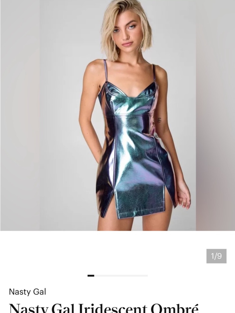 Nasty Gal Iridescent Purple-Green Shimmer Mini Dress